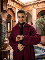Red and Black Thoube with a Hoodie