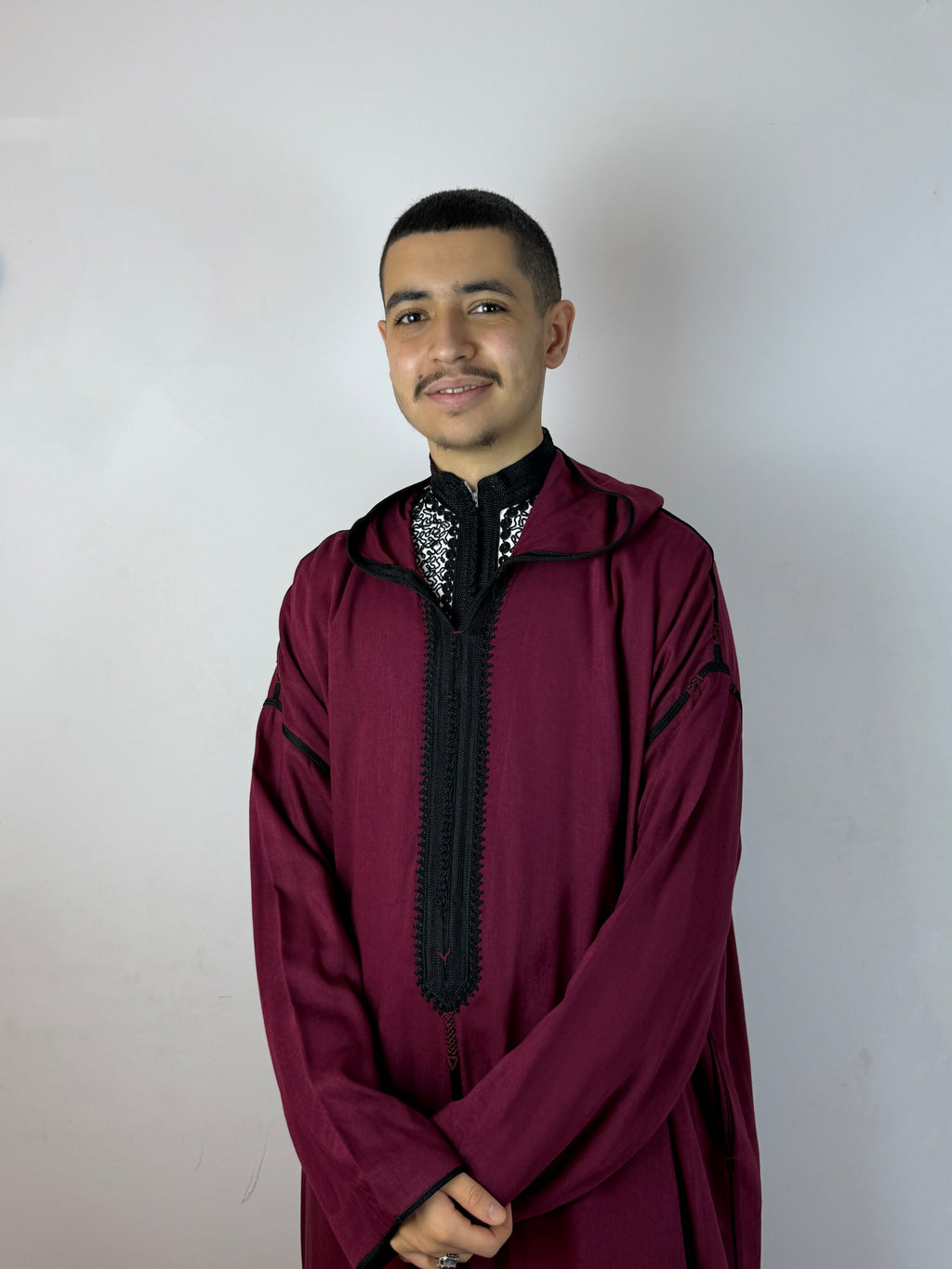 Red and Black Thoube with a Hoodie