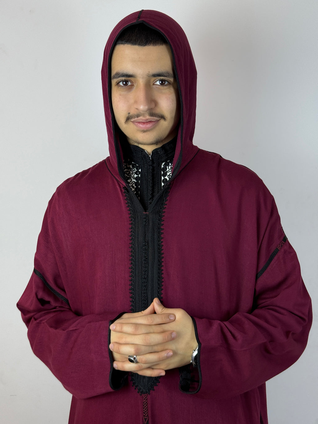 Red and Black Thoube with a Hoodie